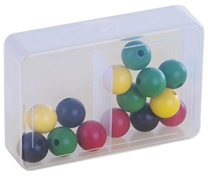 TimeTEX - Schüttelbox mit Steg - Zahlenzerlegung üben und festlegen - ca. 95 x 65 x 22 mm - 93414 - Lieferung ohne Perlen