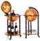 RELAX4LIFE Globusbar Vintage, Barwagen mit Rollen, 47 x 47 x 90 cm, Minibar Globus Bar Massivholz, Weinregal Flaschenregal mit Bodenplatte, Wiskybar Hausbar, Weinschrank, Cocktailbar (Braun)