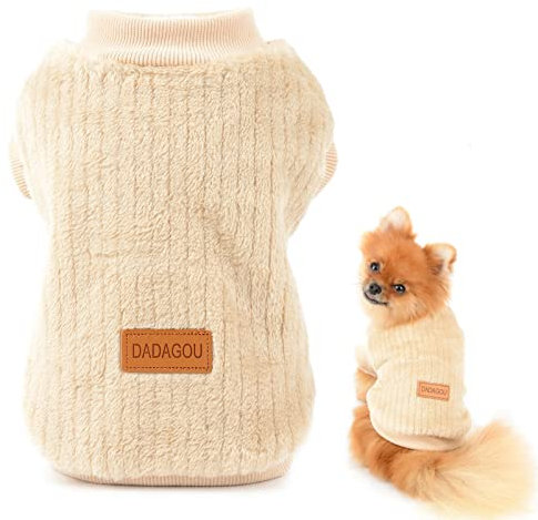 SMALLLEE_LUCKY_STORE Pet a coste in pile maglioni pullover felpa per cani di piccola taglia gatto cucciolo Yorkie Chihuahua caldo inverno vestiti