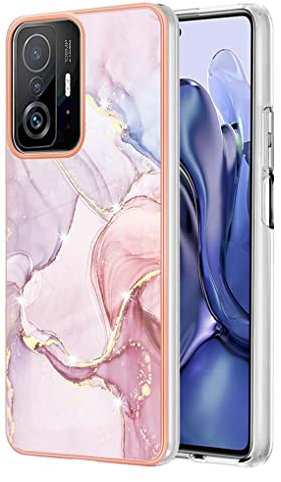 SEAHAI Hülle für Xiaomi 11T Pro 5G/Xiaomi 11T 5G, Bunte Muster Ultra Dünn Glänzend Weich Silikon TPU Stoßfest Handyhülle Cover Flexibel Handytasche Schutzhülle - Roségold