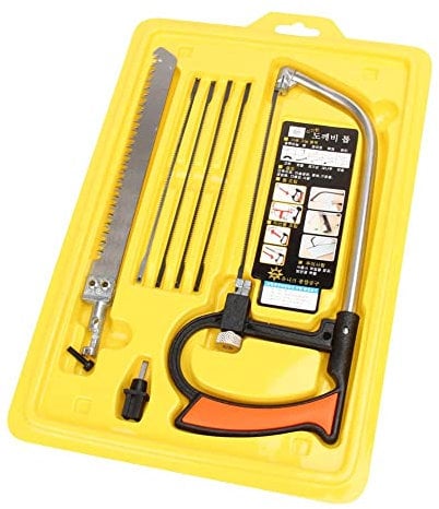 Multi-Purpose DIY Universal Saw with Blades Handsaw Mini Saw, Hacksaw, Coping, Bow Saw, Tile, Wood, Steel Saw for Cutting Wood, Plastic and Metal with Rubber Handle (Multi-Purpose Magic Saw 8 in 1)