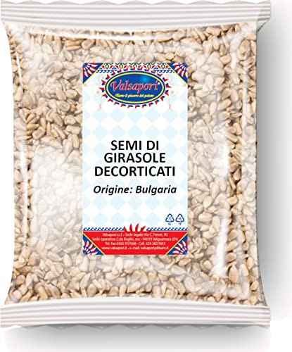 Semi di Girasole, Decorticati ed Essiccati al Sole - Busta da 100 gr | Gluten Free Vegan | Ricchi di Vitamina E, Selenio e Magnesio - Qualità Premium (Semi di Girasole Sgusciati)