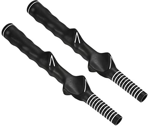 PATIKIL Golf Impugnatura Allenamento 2 pz Mancino Insegnamento Pratica Swing Antiscivolo Ausiliario Aiuto Correzione per Principiante Allenatore Golf Nero