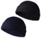 LINSOCLE 2PCS Fisherman Beanie Herren, Trawler Beanie Herren, Retro Trawler Winter Beanie Hat,Winter Warme Mützen Strickmütze Weich & Leicht Damen Herren(Schwarz + Navy blau)