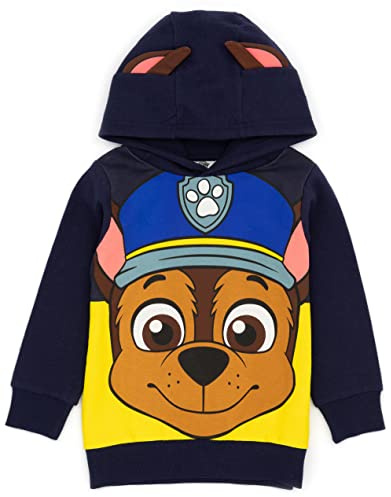Paw Patrol Kids Hoodie | Boys Girls Chase Marshall Skye Everest OR Rubble Sweater Options | Yellow Navy Red Pink Blue Jumpers 3D Ears | Nickelodeon Merchandise