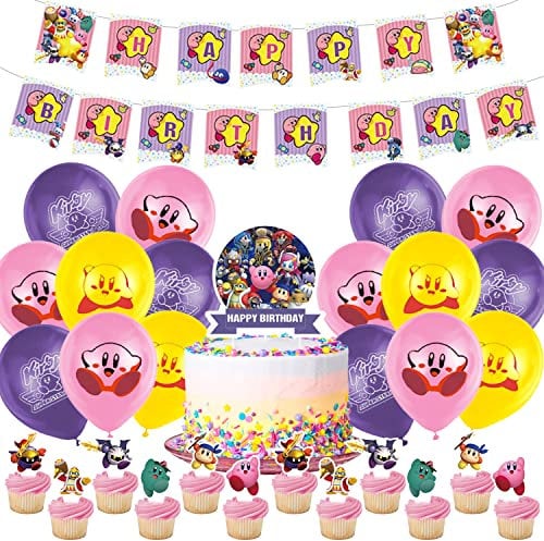 Geburtstag Dekorationen 32 Stück,Party Dekorationen,Cupcake Topper,Banner,Party Set,Party Ballons Set,Latexballons,Partyzubehör,für Junge Mädchen Geburtstag