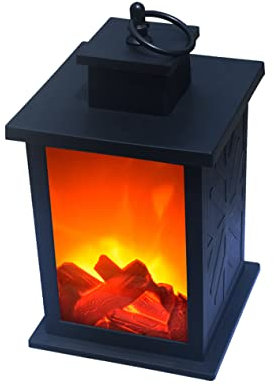OSALADI Led Kaminlaterne Mit Realistischem Flammeneffekt Tragbare Kunststoff Laterne Für Dekoration Ohne Batterie Für Garten Und Wohnzimmer