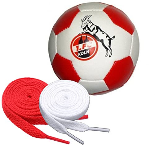1. FC Köln Softball Knautschball Ø 10 cm + 2 Paar Fan-Schnürsenkel