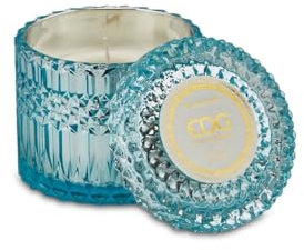EDG Enzo de Gasperi Crystal Duftkerze mit Glastiegel und Deckel mit Kristalleffekt 9 Varianten AZZURRO