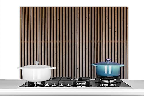 KitchenYeah© Spritzschutz Küchenrückwand Platte Küchen Zubehör Aluminium Platte Herd Spritzschutz WandverkleidungVintage - Holz - Design - Moderne - 100x65 cm
