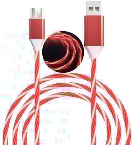 Opligevo Light up USB C Charging Cable,Type C Led Charging Cable,USB A to USB C Light Up Charger Cord with TPE Material,Compatible with Samsung Galaxy S21 S20 S10/S9/Note 20/10/9/8 (3.3ft,Red)