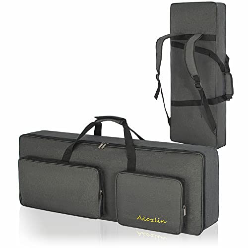 AKOZLIN 49 Key Keyboard Bag Portable Electric Piano Padded Case Gig Case Universal Waterproof Oxford Thicken Gig Bag with 10mm Pearl Padded 31×10×4