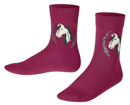 FALKE Unisex Kinder Horse Socken atmungsaktive nachhaltige Baumwolle verstärkte Kindersocken strapazierfähig hautfreundlich rutschfrei mit Pferdemotiv langlebig 1 Paar