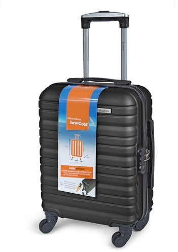 KINSTON Valise Cabine pour EasyJet 4 Roues Détachables Taille LowCost - Bagage à Main Léger et Durable, Roues Pivotantes Amovibles Démontable - Noir