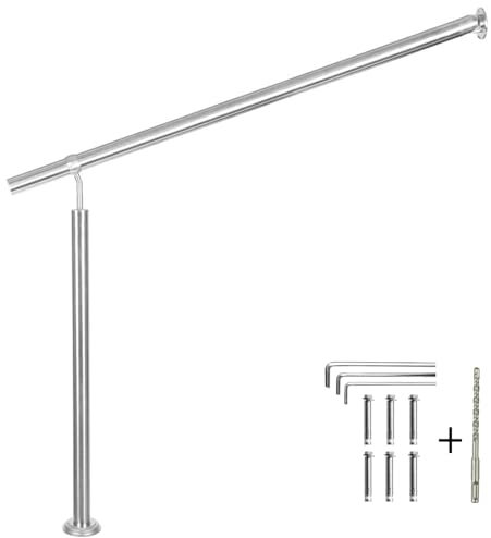 CAVATINY V2A, ringhiera d'ingresso per scale, parapetto, per interni ed esterni, ringhiera per scale, in acciaio inox (150 cm)