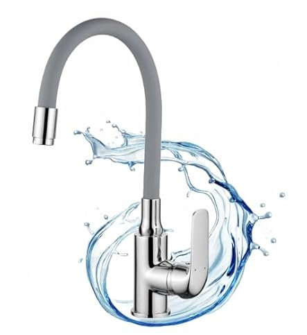 Elza küchenarmatur flexibel, wasserhahn küche flexibel - spülarmaturen küche - spültischarmatur Küchenbatterie mit flexiblem Auslauf grau, 5 Jahre Herstellergarantie