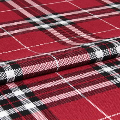 Hans-Textil-Shop Möbelstoff Kariert Rot – Stoff Meterware Kalis Karo 145 cm – Polsterstoff Rot Kariert, Karierter Stoff für Polster & Möbel, Robust >100.000 Scheuertouren, Polyester