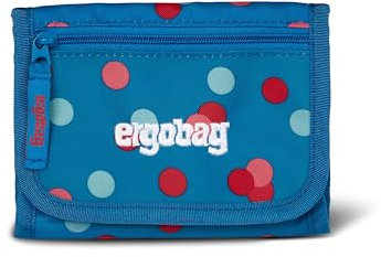 ergobag Brustbeutel Geldbeutel, Mini Portemonnaie mit Kleingeldfach, Sichtfenster für Mädchen und Jungen VoltiBär - Petrol