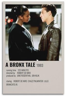 ydhgebn A Bronx Tale Poster, Wandkunst, Vintage-Poster, dekoratives Gemälde für Schlafzimmer, Wohnzimmer, Küche, Esszimmer, Badezimmer, Büro, 30 x 45 cm, ungerahmter Stil