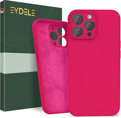 EYDELE Quadruple Protection pour iPhone 13 Pro Max - Case Rigide | Doublure Microfibre | Revêtement Silicone & Anti Traces de Doigts - Cover Rose Tulipe