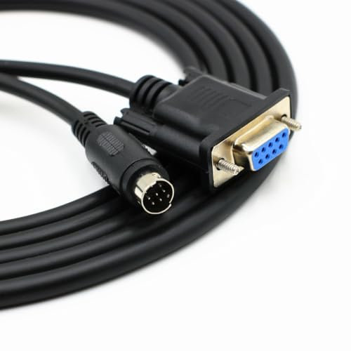 RIKYJIC Cable MD8 Mini DIN macho de 8 pines a DB9 hembra de 9 agujeros RS232 para pantalla táctil Weinview TK y Delta XINJE PLC (2 metros)
