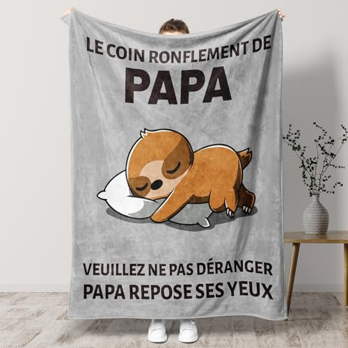 KAAYEE Cadeau Papa, Plaid Couverture Polaire Idee Cadeau Anniversaire Papa, Cadeau Papa Noel Original, Cadeau Fete des Peres