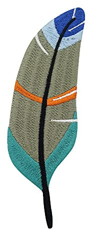 Finally Home Patch zum Aufbügeln - Feder in stylischen Farben | Vogelfeder Patches, Vogel Aufbügler, Kinder Flicken, Aufnäher, Bügelbild