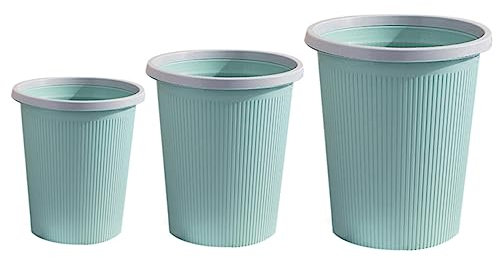 OFFSCH 3St Mülleimer mit Druckring kindeküche gutsküche schuttsack garbage bin Abfallbehälter kettendumper abfallsäcke garbage bags abfall behälter Müll Kontainer Müllorganisator Blue