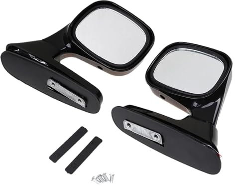 KBKEUBUAD Draht-Seitenrückspiege Auto Komplette Außenspiegel Universal Haube Rückspiegel Auto Außen Montage Weitwinkel Seite Spiegel(Schwarz)