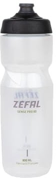 ZEFAL Sense Pro 80 Bidón Bicicleta Translúcido - Botella Ciclismo - Bidón MTB/Bici Montaña o Bicicleta de Carretera - Translúcido, 800ml, 85g - Fabricado en Francia