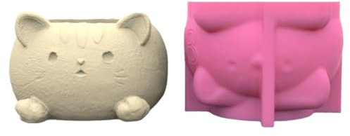 Flowerpot Silicone Mold 3D Cat Vase Concrete Candelabra Resin Mold Succulent Plant Planter Mold Craft Art Home Decor
