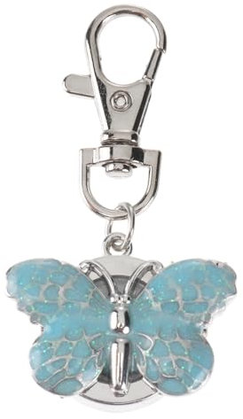 SOIMISS Schlüsselanhänger Taschenuhr Quarz Uhr Mit Großer Rundanzeige Blau Zarte Form Für Mädchen Studenten Tragbare Geschenk