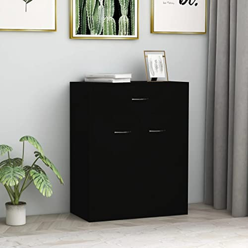 Myheimly Sideboard Artisan-Eiche 60x30x75 cm Holzwerkstoff, Schrank, Highboard, Home Organizer, Lagerschrank, Beistellschrank, Wohnzimmerschrank Schwarz