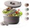 MAMEIDO Salatbox to go 1,5l, Bowl Lunchbox Erwachsene aus Edelstahl, Bento Box BPA-frei mit Fächern & auslaufsicherem Dressingbehälter, Essensbox Meal Prep (Taupe Grey, 1500ml)