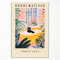 Vintage Henri Matisse Leinwandbild, Lustiges schwarzes Katzen-Badezimmer-Poster, süßer Katzen-Badezimmer-Druck, rosa-grünes Dopamin-Wanddekor, tropisches botanisches Blumenbild 30x40cm ungerahmt