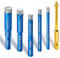 GlasFlength Brocas porcelanico 6 Piezas, Broca Diamante 5/6/8/10/12mm con Vástago con 1pc 6mm de Broca Triangular de Carburo Juego de Brocas para Azulejos Duros, Granito, Cerámica, Vidrio, Porcelánico