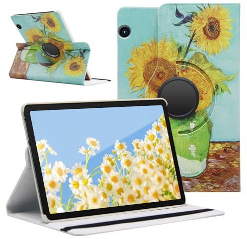 SWEIMEN Custodia Protettiva Compatibile con Huawei MediaPad T5 10 tavoletta, con supporto girevole a 360°
