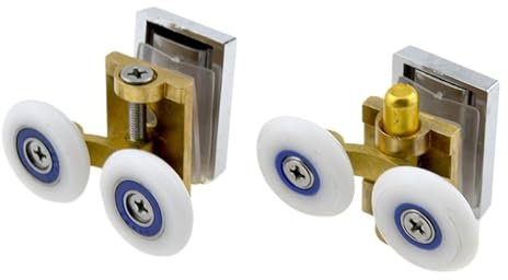 Set of 2 Zinc Alloy Shower Door Rollers 28mm Wheel Diameter for 6-8mm Glass
