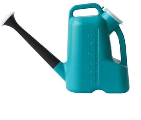Arrosoir de jardin à bec long en plastique, 3 litres avec couvercle de sécurité pour fleurs, herbes et légumes (bleu)