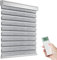 Tokblind Motorized Zebra Blinds with Remote Control, Electric Dual Layer Sheer Roller Shade Compatible with Alexa Google via Hub, Smart Day and Night Blind for Windows, Customized Size (Light Grey)