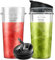 470ml/16oz Cups with Flip Top to-go Lids for Ninja 700W Slim Blender QB3001UKS BL770 BL660 BL810, Replacement Parts for Nutri Ninja 1100W Series Blenders (2 Pack)