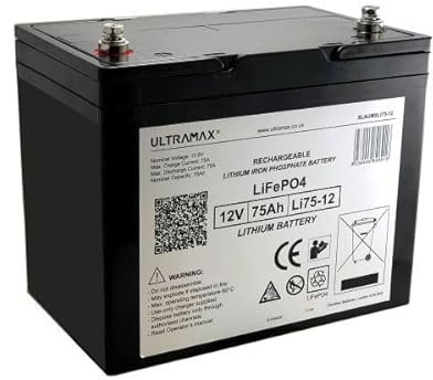 Ultramax LI75-12, 12v 75Ah LiFePO4 Lithium Battery