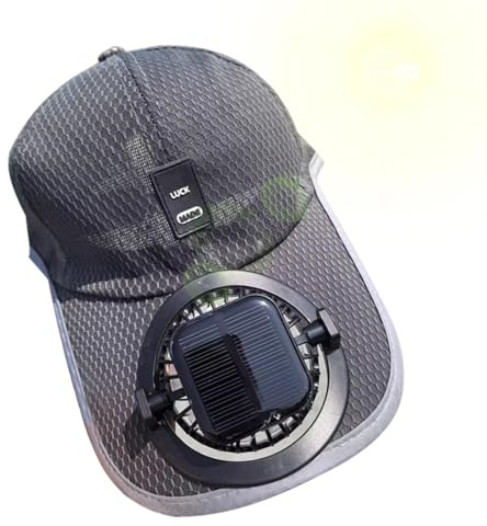 Unisex Solar Fan Cooling Hat, Ricaricabile USB, con Ventilatore Solare E Display A LED, Anti-UV All'aperto, Berretto da Baseball Regolabile E Regolabile per La Pesca in Spiaggia, Il Golf, Il Ciclismo