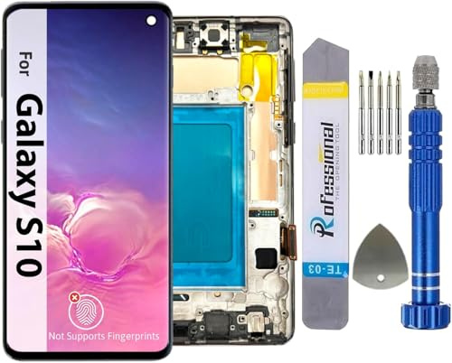 It'Go Full INCELL Display für Samsung S10 G973 LCD Bildschirm Ersatz Touchscreen mit Werkzeug Schwarz mit Rahmen Hohe Qualität