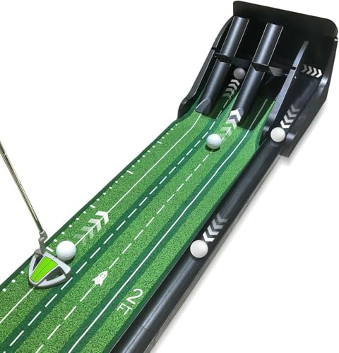 KOFULL Alfombrilla de Golf para Interiores con diseño de balancín de Bola de Golf, Juego de práctica para el hogar, Oficina, Interior y Exterior