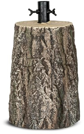 Base Tronco Decorativa per Albero di Natale – Finto Ceppo Effetto Legno, Supporto Albero Ø 3,5 cm – Disponibile in 2 Misure (H 32,5 cm e H 39,5 cm) – Colori Grigio o Marrone - 39.90 cm - Marrone