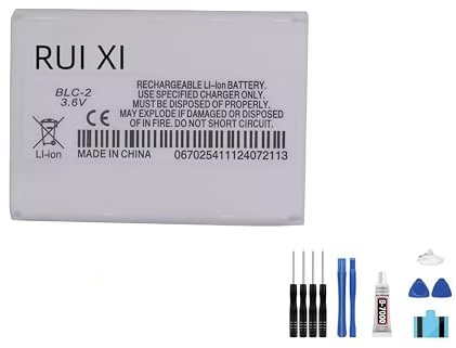 RUI XI Akku kompatibel für Nokia 3310 3330 3410 3510 5510 3530 3335 3686 3685 3589 3315 3350 3510i 6650 6800 6810 3550 5510 800 mAh 3. 6 V BLC-2 BLC 2 Akku