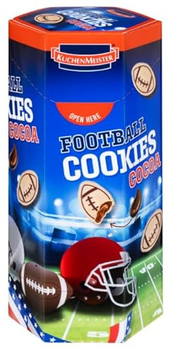 KuchenMeister Football Cookies Kakao 75g | Knusprige Kekse mit Kakaocreme-Füllung im Football-Design | Ideal für Super Bowl & Game Day Partys | Must-Have für alle Football Fans | 1 x 75g