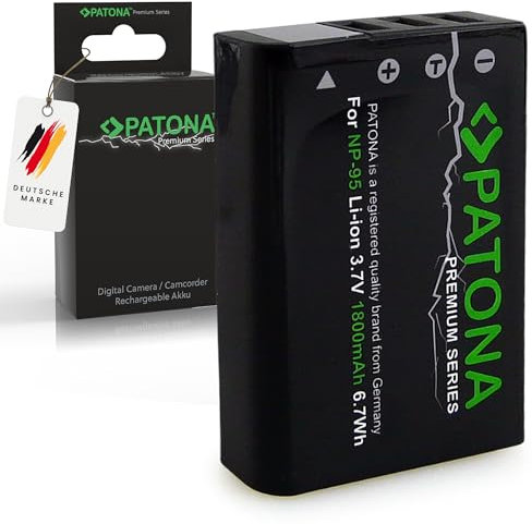 PATONA Premium NP-95 Batterie 1800mAh Compatible avec Fuji Fujifilm FinePix F30 F31fd Real 3D W1 XS1 X30 X70 X100 X100S X100T X 30 70 100 100S 100T F 30 31 FD NP95 NP 95