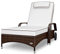 RS Trade Sonnenliege Imola Java Braun - Outdoor Liege mit beständigem Poly-Rattan-Geflecht - verstellbare Rückenlehne & breite Liegefläche - inkl. Kopfteil und Auflage